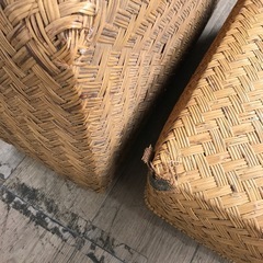 1148 竹編み カゴ 収納カゴ 昭和レトロの画像