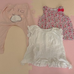 女の子トップス・パンツ３点セット【90】