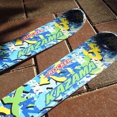KAZAMA 116cm ジュニアスキー SPAX-J ROCKER 子供用 カービングスキー ブルー系 LOOK ビンディング付き板 カザマ 札幌市東区 新道東店の画像