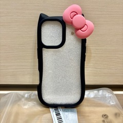 新品！iPhone15ケース　キティちゃん　黒色の画像