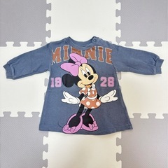 〈54〉ベビー服　H&M　ミニーマウスワンピース　4-6M　70