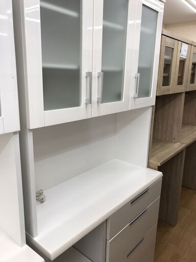 ★ジモティ割あり★ ニトリ   食器棚   ホワイト  H200×W100×D43   クリーニング済み KJ6996