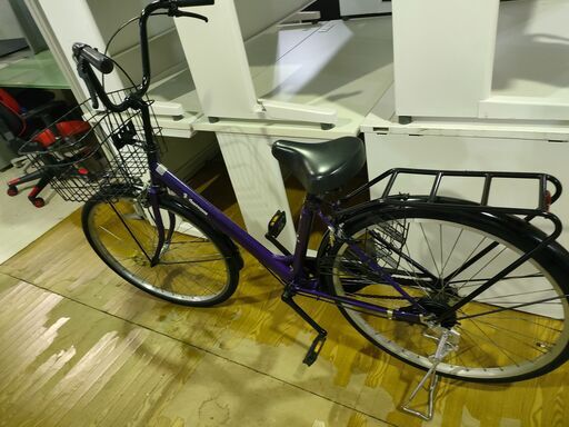 自転車　26インチ　バイオレット　紫　カマチャリ　ジャングルジャングル良品館