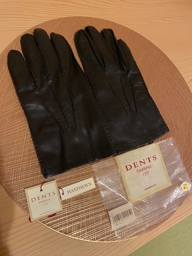 ☆美品 DENTS ハンドソーン レザー手袋 8½サイズ　globe☆