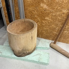 本欅　杵とウスのセット② 餅つき の画像