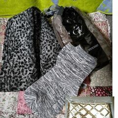レオパード柄マフラー 軽いひざ掛け ラメ入ソックス ポーチ★ファ...