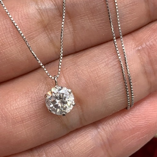 大粒　1ct UP ダイヤネックレス　pt850 pt900 2.1g 鑑定書