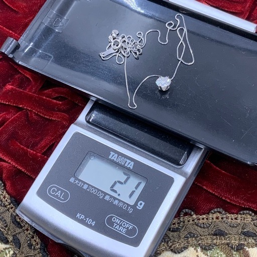大粒　1ct UP ダイヤネックレス　pt850 pt900 2.1g 鑑定書