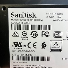 サンディスク　SSD 500GB 2台セットの画像