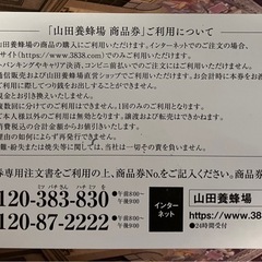 山田養蜂場　商品券
の画像
