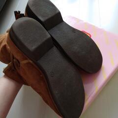 茶色系統　編み上げ　折返し　ブーツ　Size　37の画像