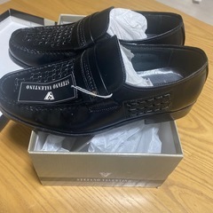 新品男性靴24.5センチブラックの画像