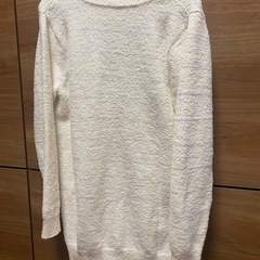[新品未使用] UNIQLO モコモコ　カーディガン　ルームウェア オフホワイトボーダーＸＬの画像