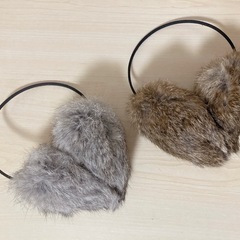 ラビットファー耳あて2個セット☺︎お揃いコーデ♡  　1個のご購...
