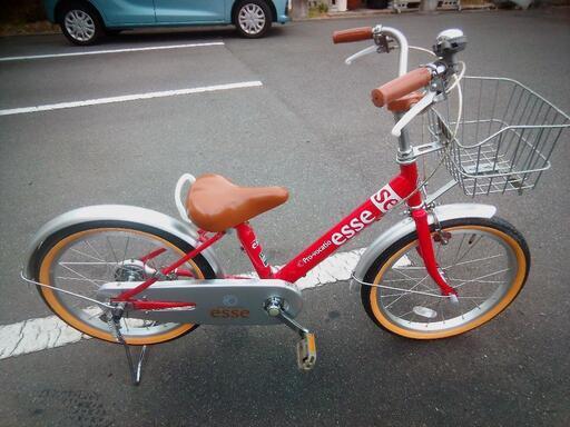 18インチ　子供自転車　赤/シルバー　esse