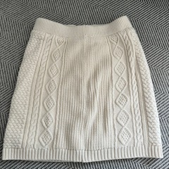 ニットデザイン　ミニスカート　ホワイト