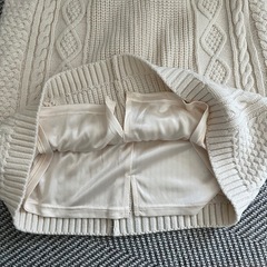 ニットデザイン　ミニスカート　ホワイトの画像