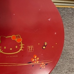 ハローキティ　直径60cm木製ちゃぶ台　円形テーブル　の画像