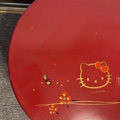 ハローキティ　直径60cm木製ちゃぶ台　円形テーブル　の画像