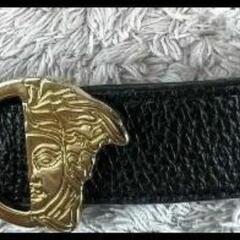 Versace  ヴェルサーチ ヴェルサーチェ　ウエスト　ベルト ゴールド金具　バックル メンズ 34 85/100 ブラック　黒　レザー　本革　メデューサ★美品商品の画像