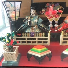 雛人形ガラスケース　オルゴール　ぼんぼりランプの画像