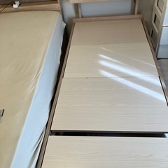  棚付きベッド セミシングル マットレスセット 厚さ11cm三つ...