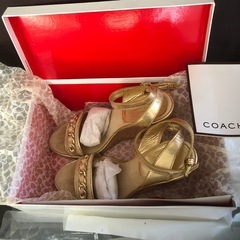🌺coachコーチ2️⃣ウェッジソール　アンクルストラップ厚底サンダルアンクルストラップ🌺正規品の画像
