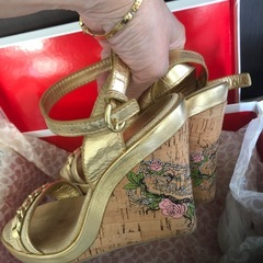 🌺coachコーチ2️⃣ウェッジソール　アンクルストラップ厚底サンダルアンクルストラップ🌺正規品の画像