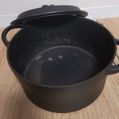 イシガキ 両手鍋 鉄鋳物 ボン・ボネール ココット ガス火 IH 兼用 ブラック 22cmの画像