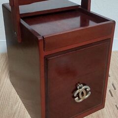 化粧箱　メイクボックス　木製　鏡付き