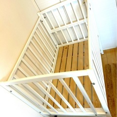 【受付終了】お値下げ中☆【定価53,900円】ヤマサキ ベビーベッド ハイタイプ ツーオープン すのこ板の画像