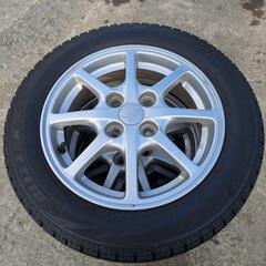 ダイハツ純正アルミ　155/65R14　アルミスタッドレスセット　ブリジストン　セリアル3120　うっすらイボ残しのバリ山です！の画像
