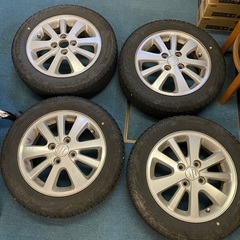 最終値下げ中古155/65R14スタッドレスタイヤ4本セット+ア...