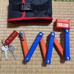 ★レッドバロン  盗難防止　バーロック　チェーン　ケース付き　キ...