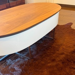 昇降式センターテーブル ウォールナットの画像