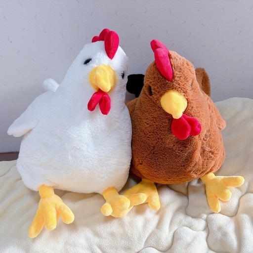 にわとりのぬいぐるみ 2体
