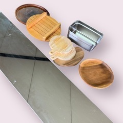 スタンドミラー150/30cm 木のお皿セット