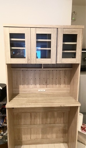 (美品)LOWYAゴミ箱収納付き食器棚/カップボード