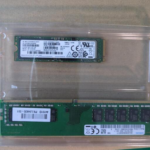 Samsung サムスン SSD m.2 NVMe 256GB、SAMSUNG PC4-2666 8GBメモリ セット
