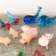 ♦️ガラス細工 コレクション アニマル 海の生物 親子 カワイイの画像