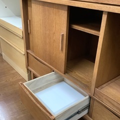レンジボード　UNICO2枚スライド　扉　足一本折れ有　ナチュラル