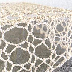 ♦️レース編みのバスケット ケース アイボリー ナチュラルの画像