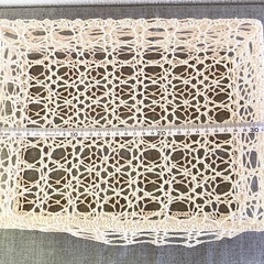 ♦️レース編みのバスケット ケース アイボリー ナチュラルの画像