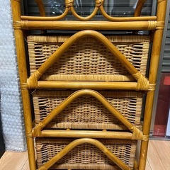 アンティーク　籐製ミニタンス　3段　の画像