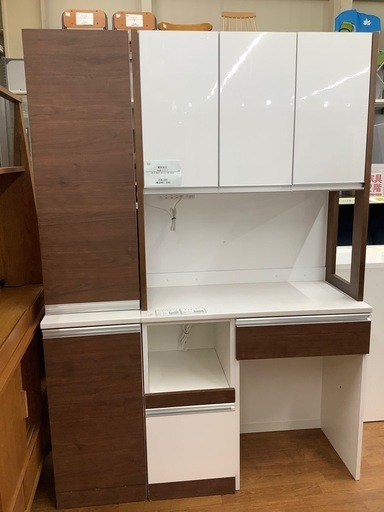 4枚扉レンジボード　堀田木工　HOTTA WOODY ホワイト×ブラウン