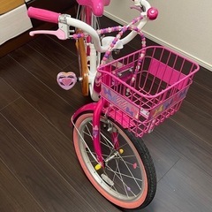 【お譲り先決定】ides/アイデス　幼児用自転車18インチ　ミニーデザイン の画像