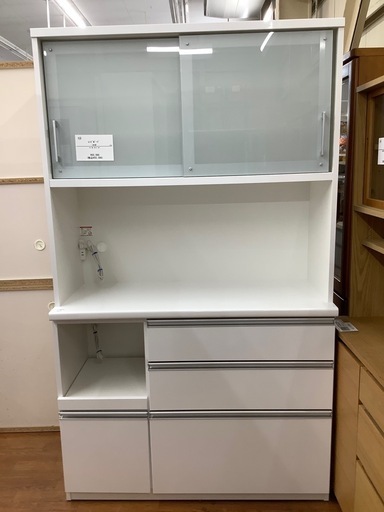 レンジボード　2枚扉　キズ有　ホワイト