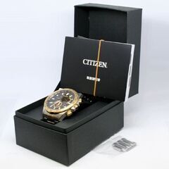  動作品 CITIZEN Eco-Drive RADIO CONTROLLED ソーラー電波時計 CB5875-97E ワールドタイムクロノグラフ デイデイト 化粧箱付 ソーラー腕時計 札幌市 清田区 平岡の画像