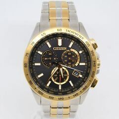  動作品 CITIZEN Eco-Drive RADIO CONTROLLED ソーラー電波時計 CB5875-97E ワールドタイムクロノグラフ デイデイト 化粧箱付 ソーラー腕時計 札幌市 清田区 平岡の画像