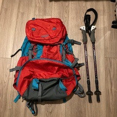 登山用リュック（45ℓ） ・登山用トレッキングポール